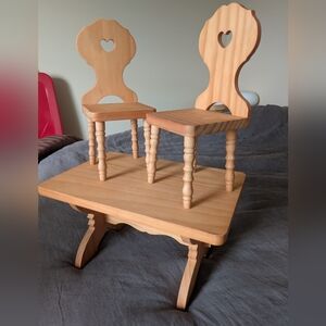 American Girl Kirsten Wooden Doll Chairs and Table Set